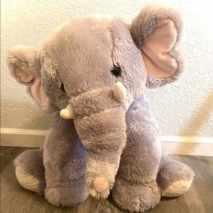 Large Gray Plush Elephant 25”in